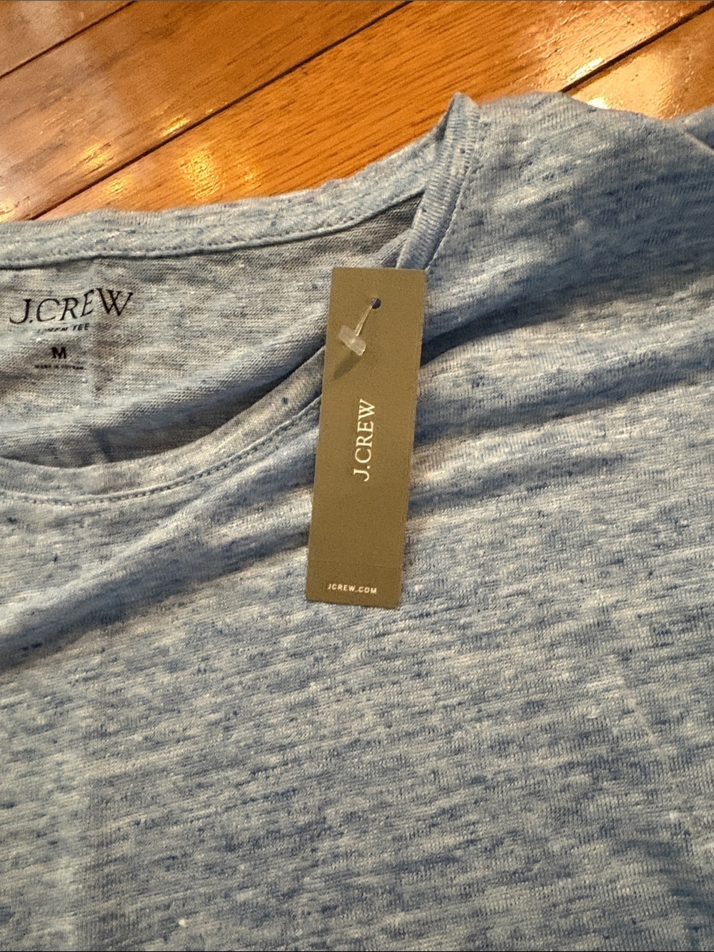 J. Crew Light Heather Blue Short Sleeve Tee - Picture 3 of 7